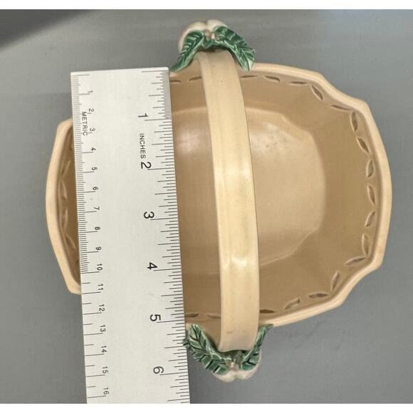 EUC Vintage Fitz and Floyd Basket 1982 Peach with Leaves Basket Easter Spring - Picture 9 of 10